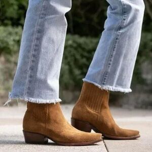 Tecovas Piper Boots Women Western Brown Suede  Chelsea Shoes Sz 7.5B US